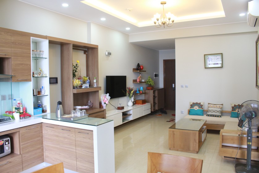 Corner furnished two bedroom apartment in Trang An Complex to rent